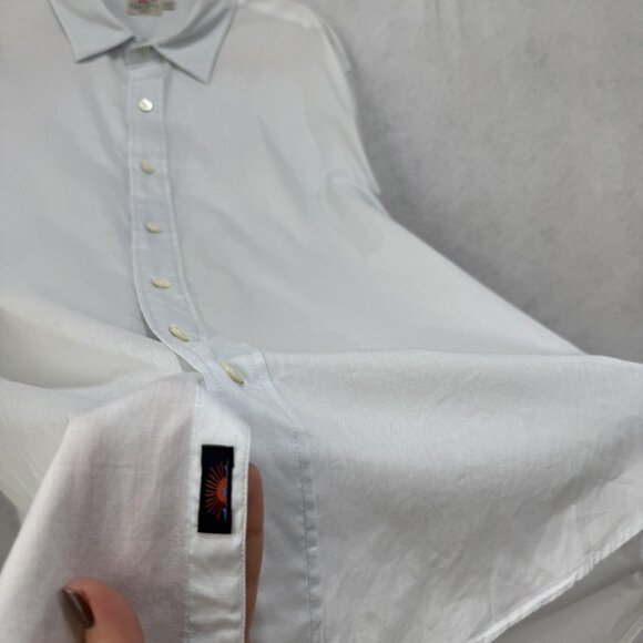 Faherty Shirt Mens Extra Large Light Gray Button Front Long Sleeve Collared - Picture 6 of 8